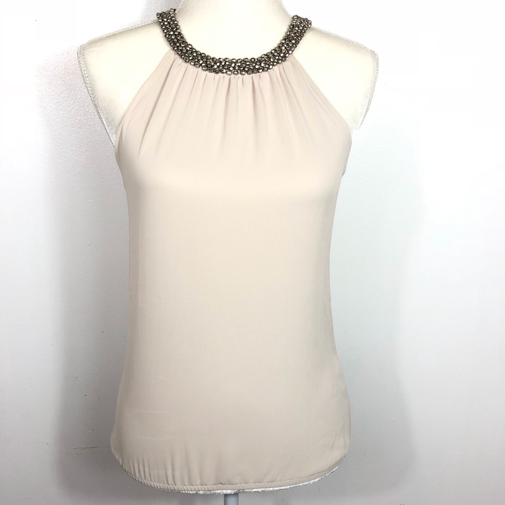 Express beaded neck blouse top